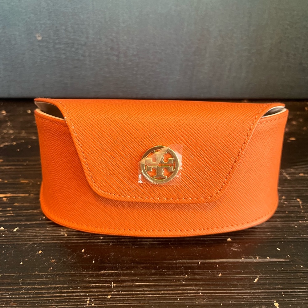 Tory Burch Orange Sunglasses case  with Curved Design